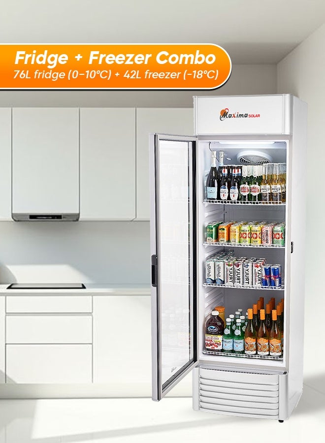 Maxima DC Freezer 170L Showcase Type | 0–10°C Cooling Range | 12/24V DC Energy Efficient Display Freezer - Image 2